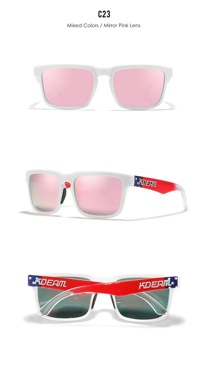 KDEAM Square Men's Polarized Sunglasses Outdoors Lifestyle Coating Sun Glasses New Matching Colors With Box