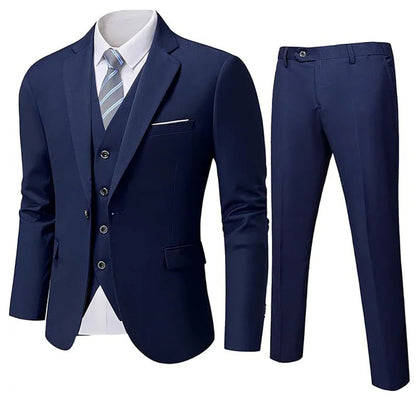 Suit For Men Elegant Wedding 3 Pieces 2 Sets Blazers Full Jackets Vest Pants Formal Fashion Luxury Coats 2025 Classic Costume