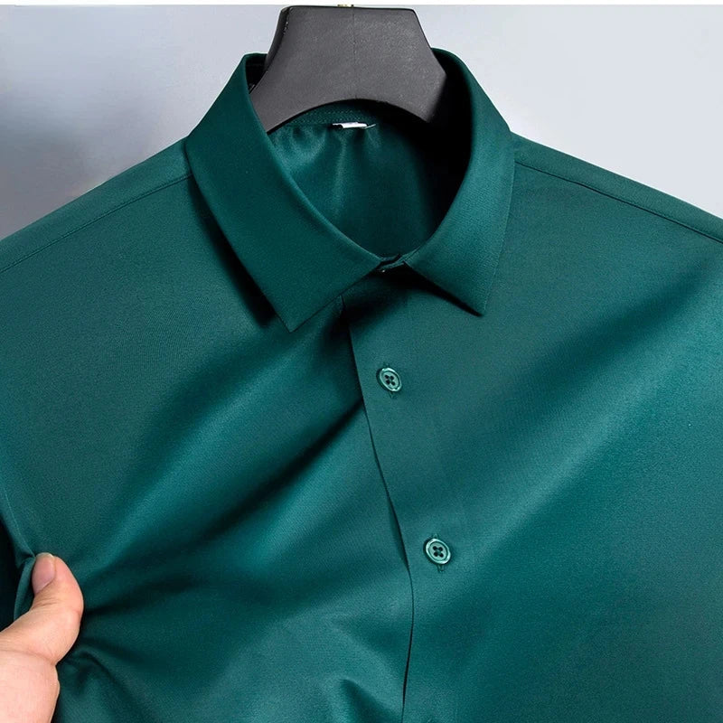 Slim Fit Anti-Wrinkle Men's Dress Shirt - Perfect for Any Occasion, Sizes S-6XL
