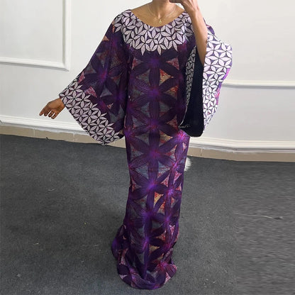 Plus Size 5XL VONDA Women Bohemian Printing Maxi Dress 2025 Vintage Sundress Casual 3/4 Sleeve Party Robe Loose O-Neck Vestidos