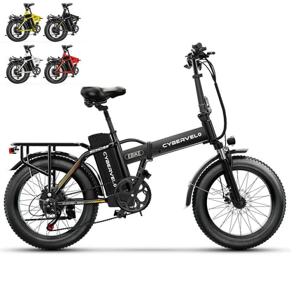1000W Folding Electric Bike – 48V 20.8AH, 30+MPH, 80+ Miles, 20" Fat Tire, 7-Speed