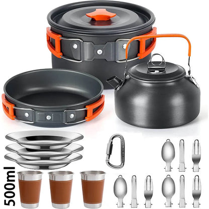 Aluminum Camping Cooking Set – Nonstick, Lightweight, Serves 2–3, 2 Package Options