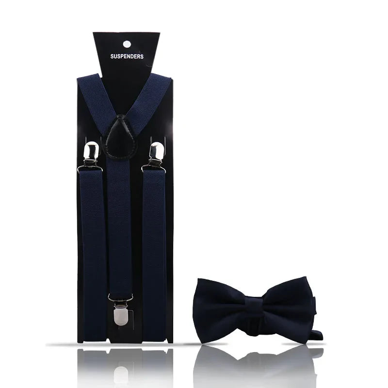Elegant Fashion Adult Men's Suspenders And Bow Tie Two Pcs Set Harness Man For Pants Gentleman Suit Accessories Wedding Business