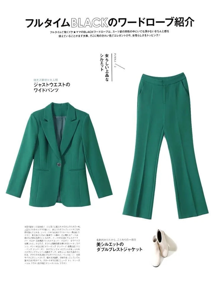2025 Spring and Autumn New Fashion Blazer Coat Trousers Two Piece Women's Elegant Casual Suit Jacket Pants Set Female Clothing