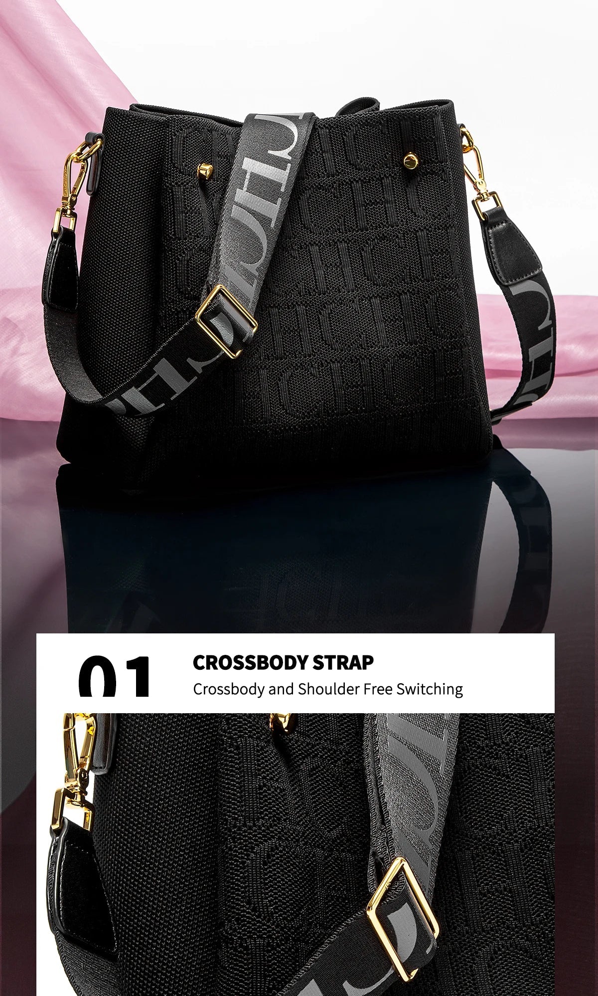 CH Crossbody Elegant Design Sense Letters Drawstring Design Brand Women's Bag Fashion Casual Hundred Women's Bag Crossbody