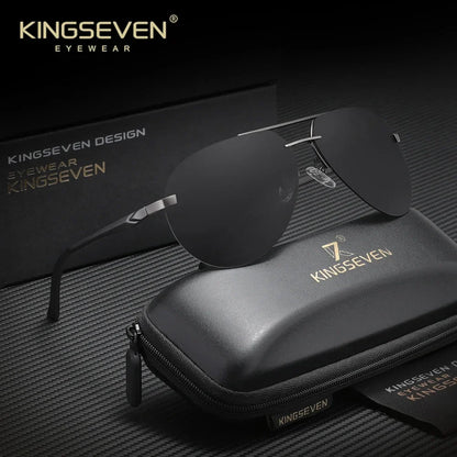 KINGSEVEN Brand Pilot Rimless Sunglasses Polarized UV400 Men Women Glasses Driving Eyewear