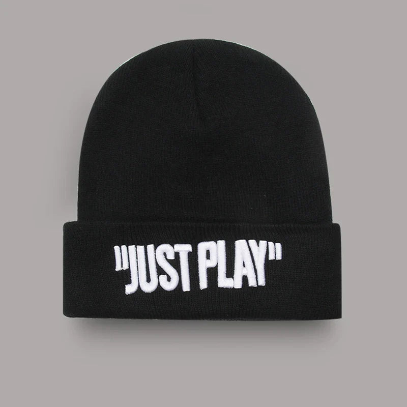 Rimiut Funny Letter Knitted Men Women Beanies Black & White Autumn Winter Hip hop hats Thick Warm Beanie Caps for adult