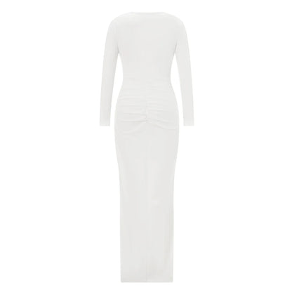 hirigin Spring Bodycon Dresses For Women Luxury Designer Party Prom  Deep V Neck Sexy Dress Hem Split Outfits Evening Vestidos