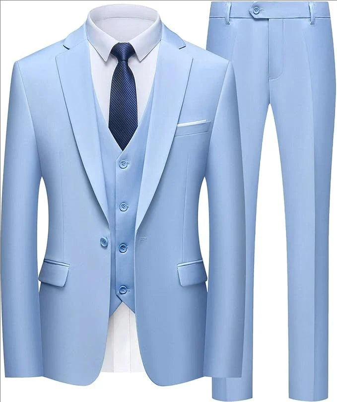 Suit For Men Elegant Wedding 3 Pieces 2 Sets Blazers Full Jackets Vest Pants Formal Fashion Luxury Coats 2025 Classic Costume