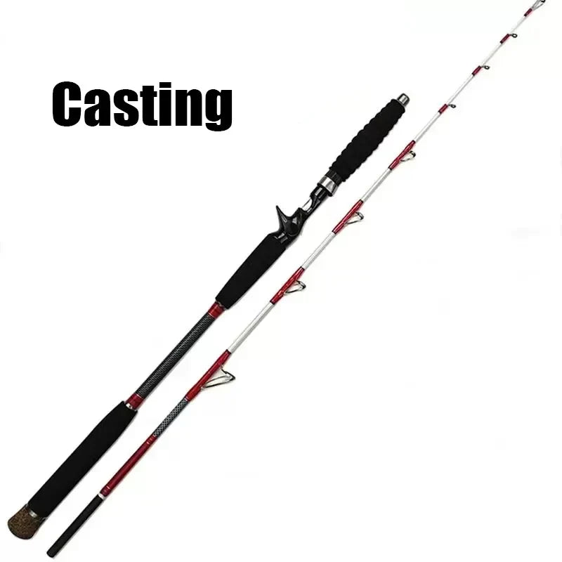 2-Piece Carbon Fiber Boat Fishing Rod – 1.6m, Casting & Spinning, Saltwater Offshore