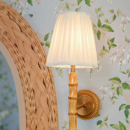 Bamboo Rechargeable Wall Light with Cream Shade (14cm)