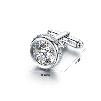 Men's Crystal Shirt Cuff Links Groomsmen Gift for Him Wedding Cufflinks for Men Fathers Husbands and Friends