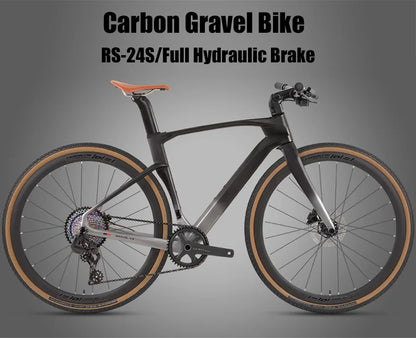 TWITTER Hot Selling V3 Gravel Bike 700X40C Carbon Fiber Road Bicycle RS-24 Speed Touring Bikes With Flat Handle For Men Women
