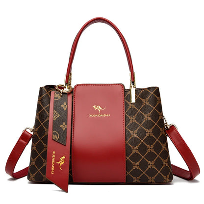 Luxury Handbag Fashion Print Large Capacity Soft Leather Women Shoulder Crossbody Bag Leisure Designer Ladies Purses and Handbag