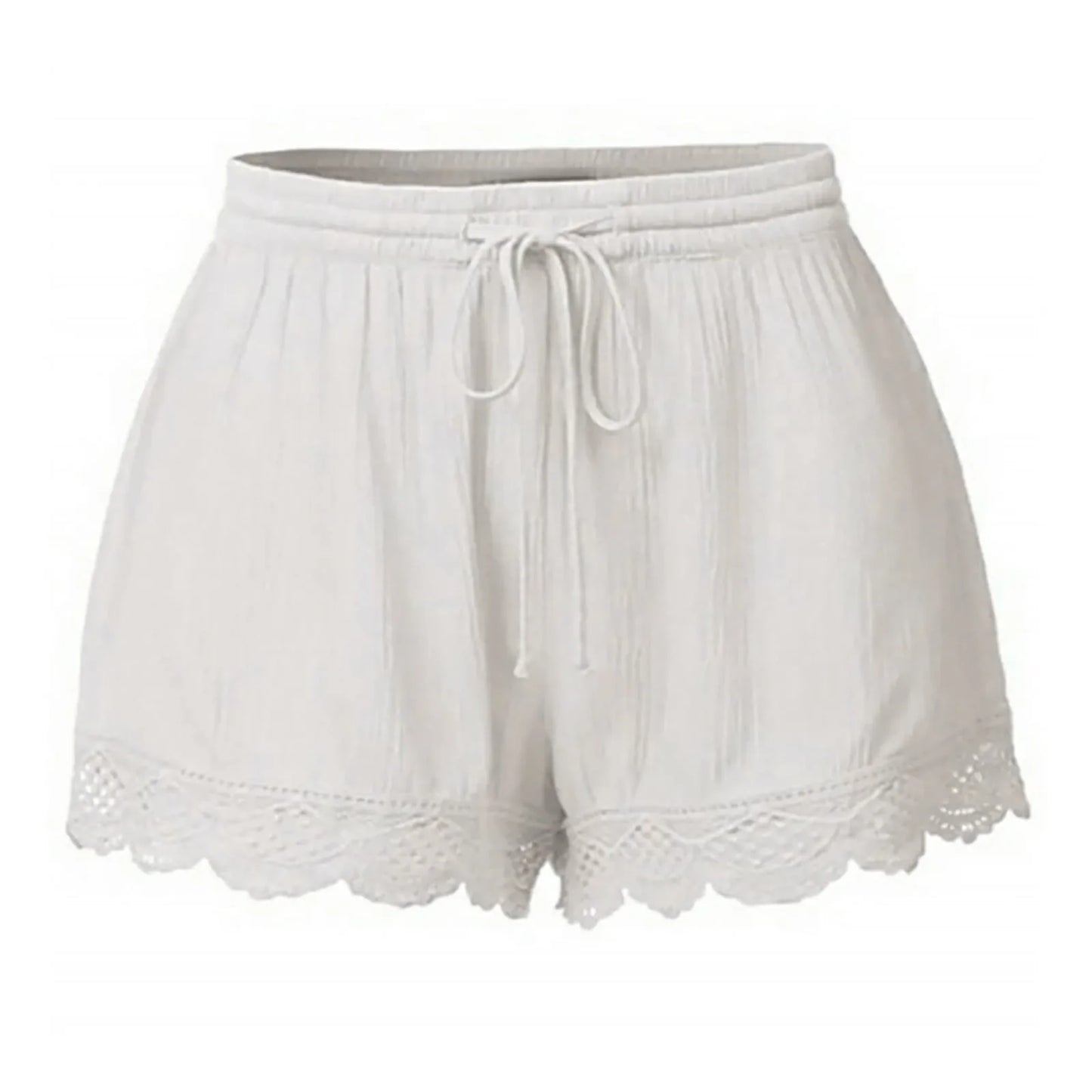 Women Lace Up Shorts Summer Casual Elastic Waist Wide Leg Sweat Fitness Running Short 2024 High Quality Thick Fabric Mini Shorts