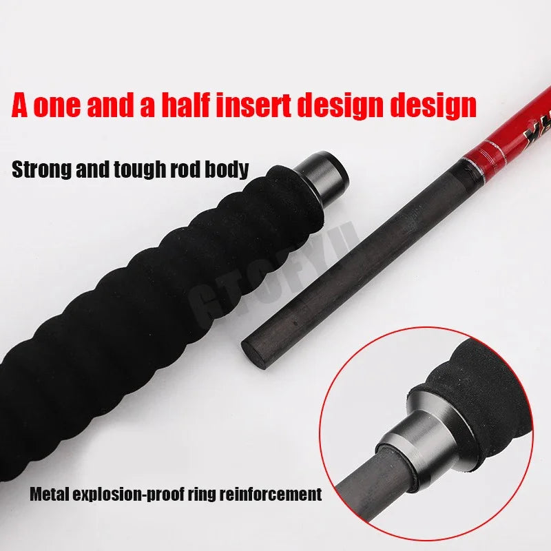 2-Piece Carbon Fiber Boat Fishing Rod – 1.6m, Casting & Spinning, Saltwater Offshore