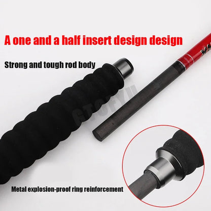 2-Piece Carbon Fiber Boat Fishing Rod – 1.6m, Casting & Spinning, Saltwater Offshore
