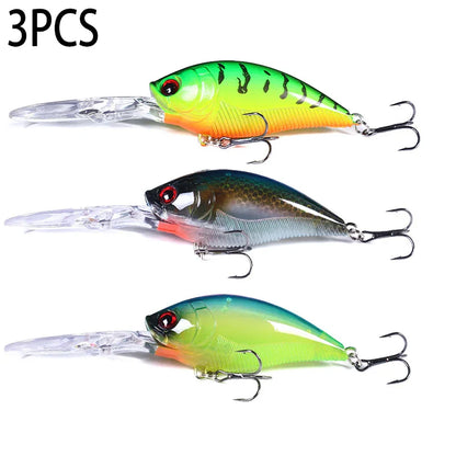 Crankbait Wobbler Fishing Lure – 12.5cm, 20.5g, ABS, 6# Treble Hook, Pike & Carp, 10+ Colors