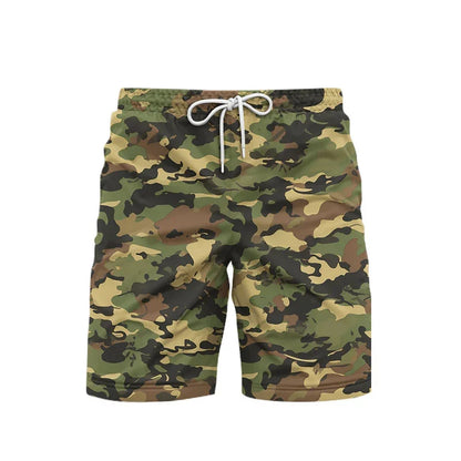 Men's Camo Tree Print Beach Shorts – Breathable Casual Outdoor Shorts 2025
