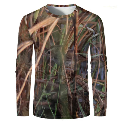 Men's Forest Camo Hunting Long Sleeve T-Shirt – Oversized Quick-Dry Tee