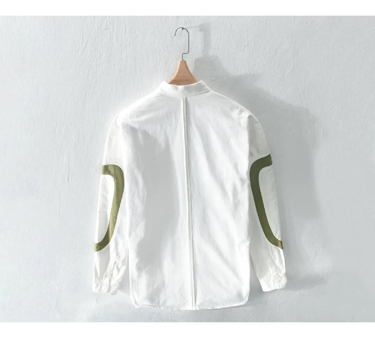 2024 New Spring and Summer Fresh Leisure Loose Embroidery Spliced Contrast Color Long Sleeve Workwear Thin Men's Shirt Coat