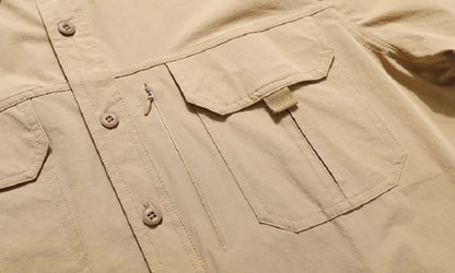 Spring Men Tactical Work Long Sleeve Shirt Man Outdoor Casual Multi Pocket Shirts Male Autumn Breathable Cargo Oversized Blouses