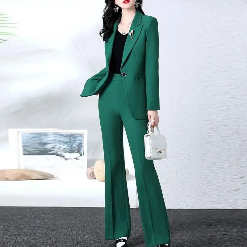 2025 Spring and Autumn New Fashion Blazer Coat Trousers Two Piece Women's Elegant Casual Suit Jacket Pants Set Female Clothing