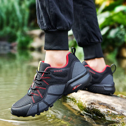 Men Women Hiking Shoes Waterproof Outdoor Trainers Lace-up Climbing Trekking Sneakers Mountain Walking Hunting Tactical Sneakers