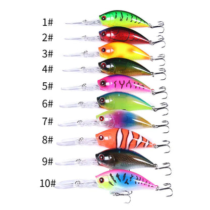 Crankbait Wobbler Fishing Lure – 12.5cm, 20.5g, ABS, 6# Treble Hook, Pike & Carp, 10+ Colors