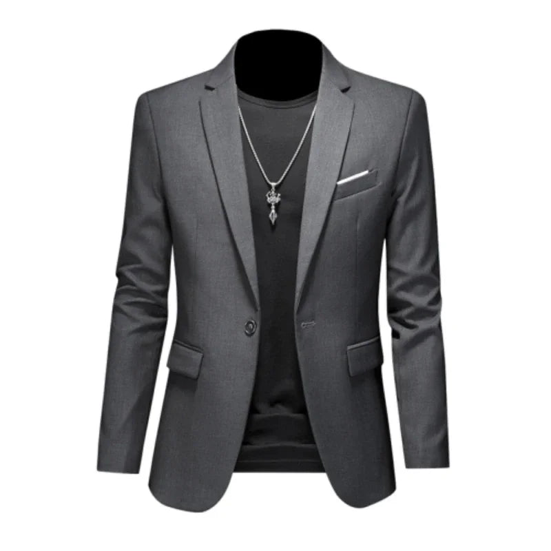 Boutique Fashion Suit Men's Slim Groom Wedding Suit Jacket Business Office Suit Casual Solid Color Suit Jacket