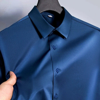 Slim Fit Anti-Wrinkle Men's Dress Shirt - Perfect for Any Occasion, Sizes S-6XL