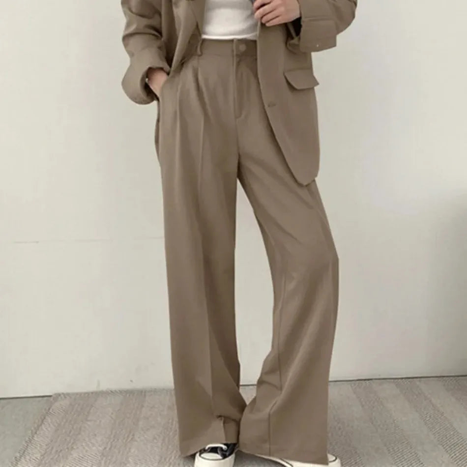 Spring Autumn New in Women's High Waist Loose Luxury Casual Set Pants Fashionable Elegant Comfortable Straight Leg Pants