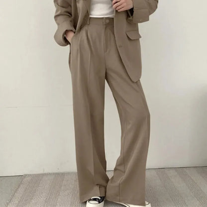Spring Autumn New in Women's High Waist Loose Luxury Casual Set Pants Fashionable Elegant Comfortable Straight Leg Pants