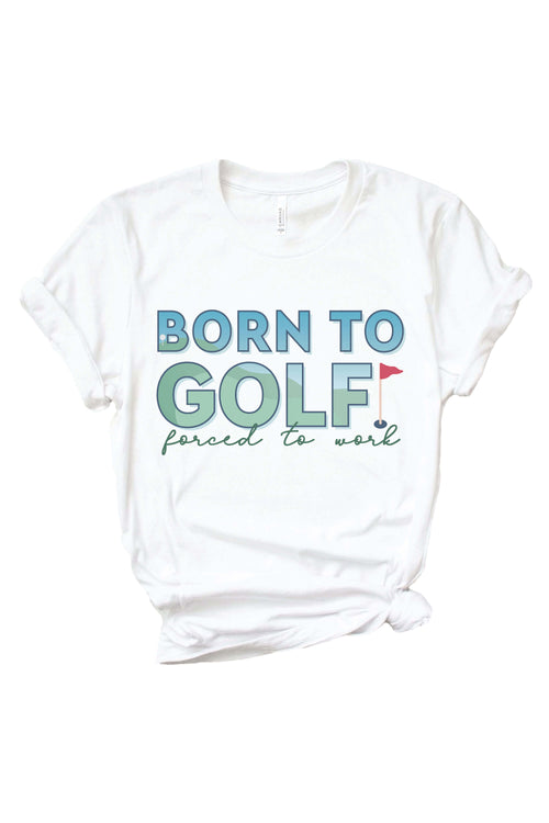 Born To Golf Adult Graphic Tee | White