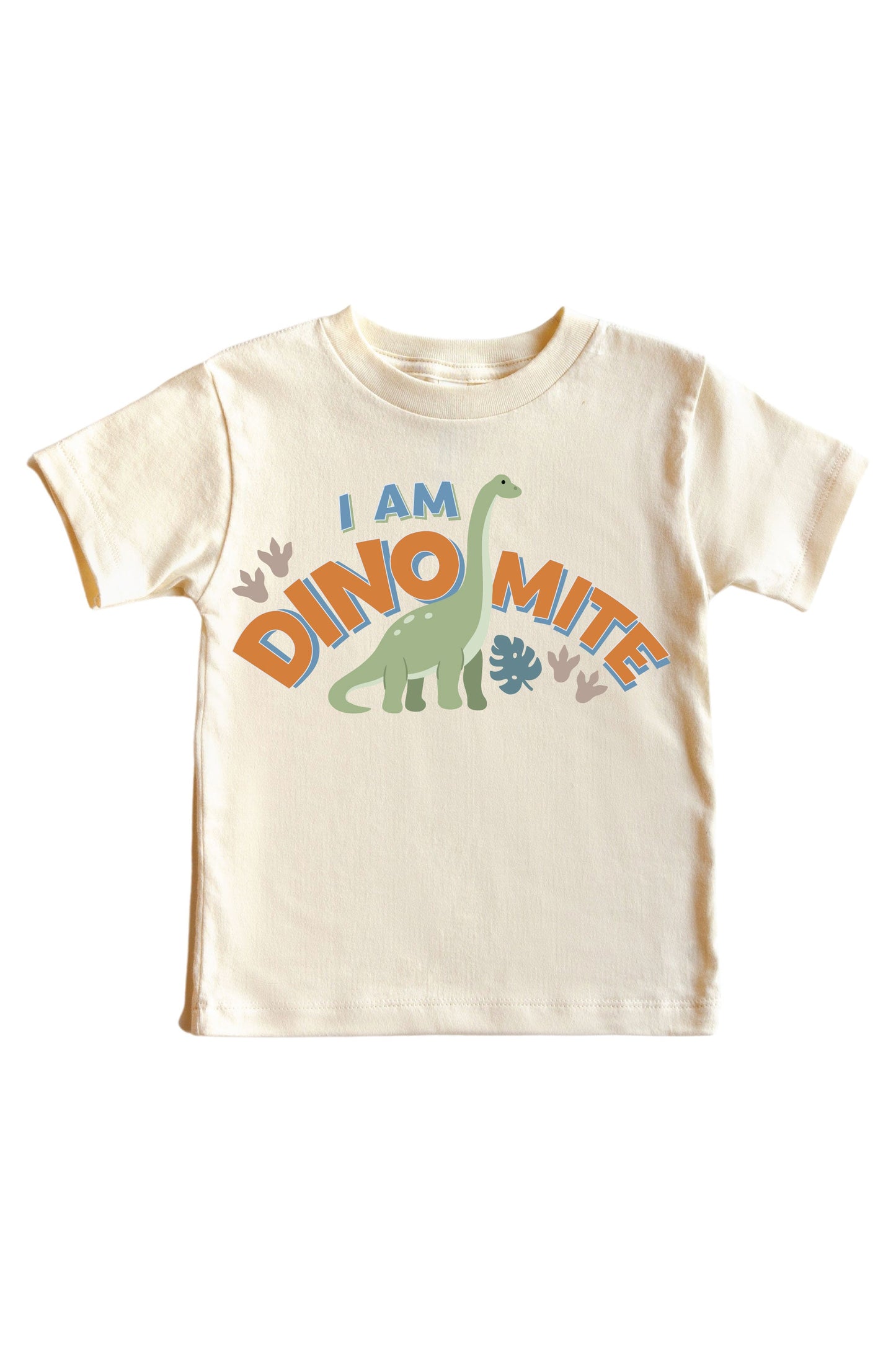 I Am Dino-mite Neutral Graphic Bodysuit & Kids Tee | Natural