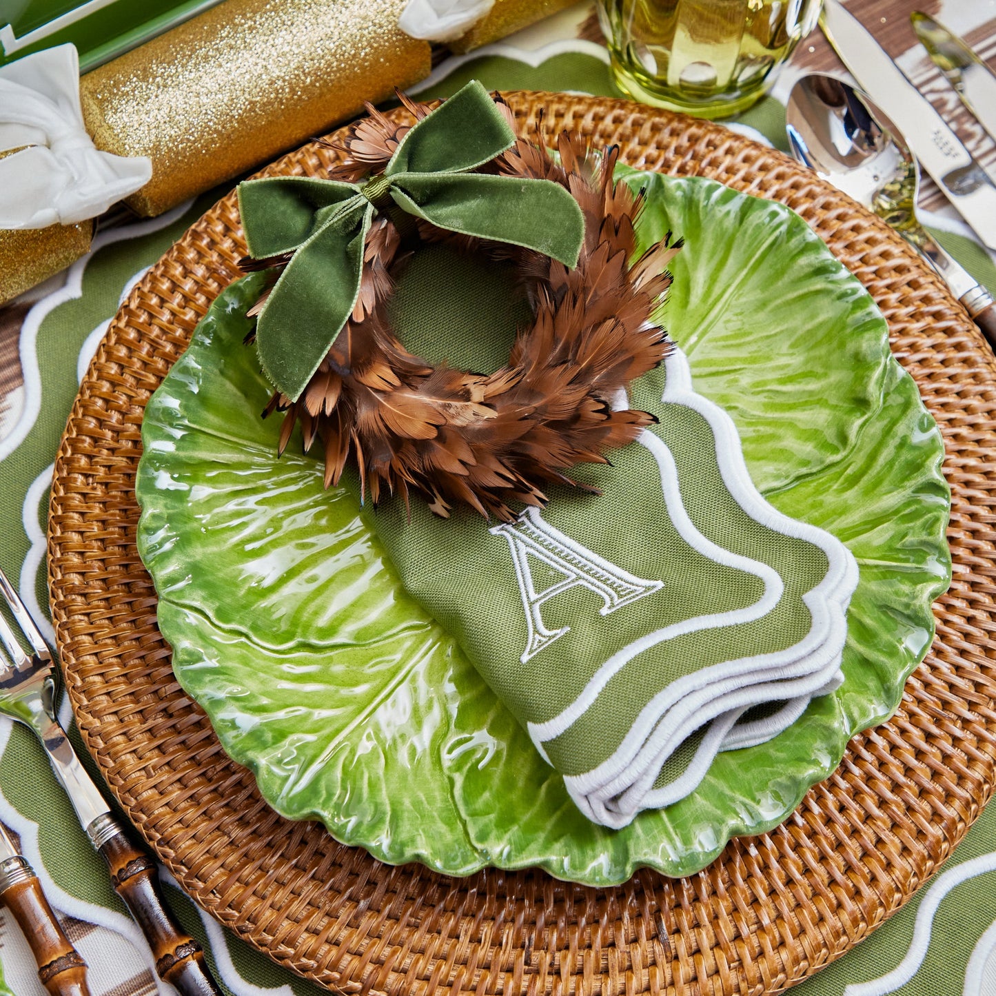 Green Serena Cabbage Dinner Plate