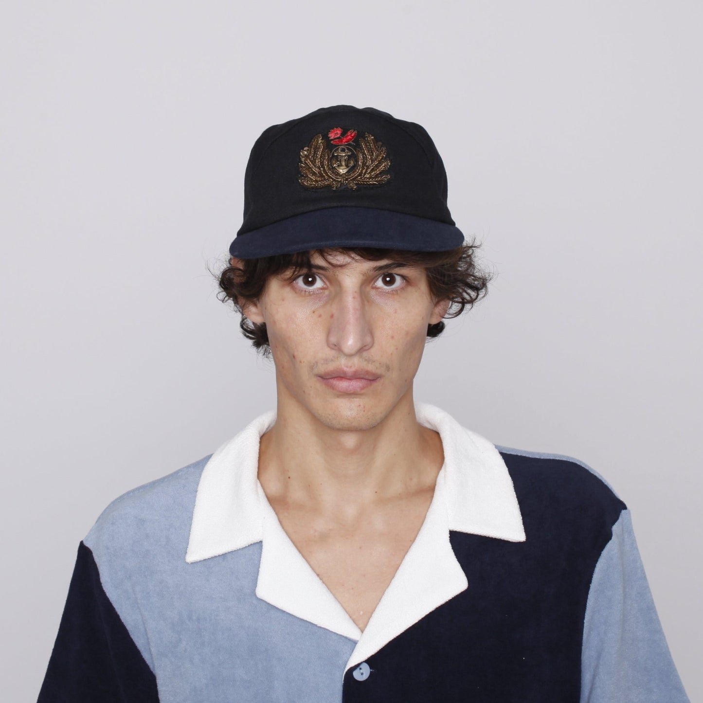 'Claws N' Roses' 7-Panel Souvenir Cap (Black / Navy)
