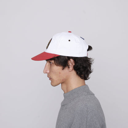 'Claws N' Roses' 7-Panel Souvenir Cap (White / Red)