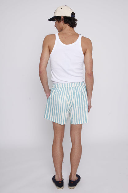 ‘Striper’ Swim Trunks (Blue)