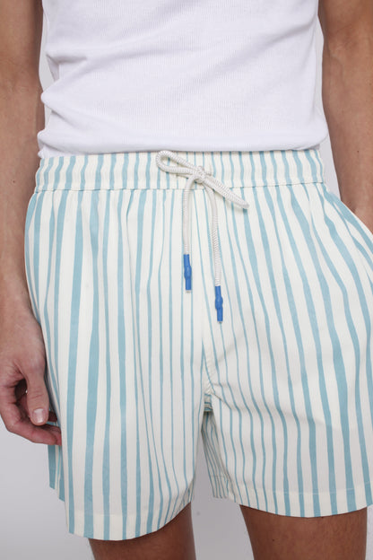 ‘Striper’ Swim Trunks (Blue)
