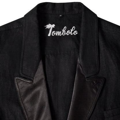 Easy-Going Tuxedo Jacket (Black Linen)