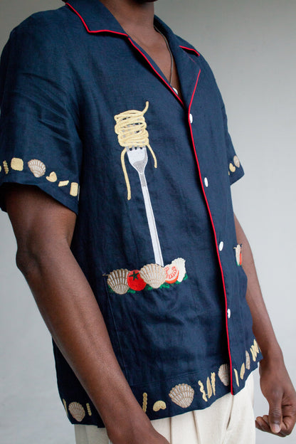 'Vongole!' Cabana (Navy)