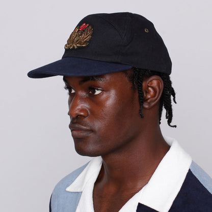 'Claws N' Roses' 7-Panel Souvenir Cap (Black / Navy)