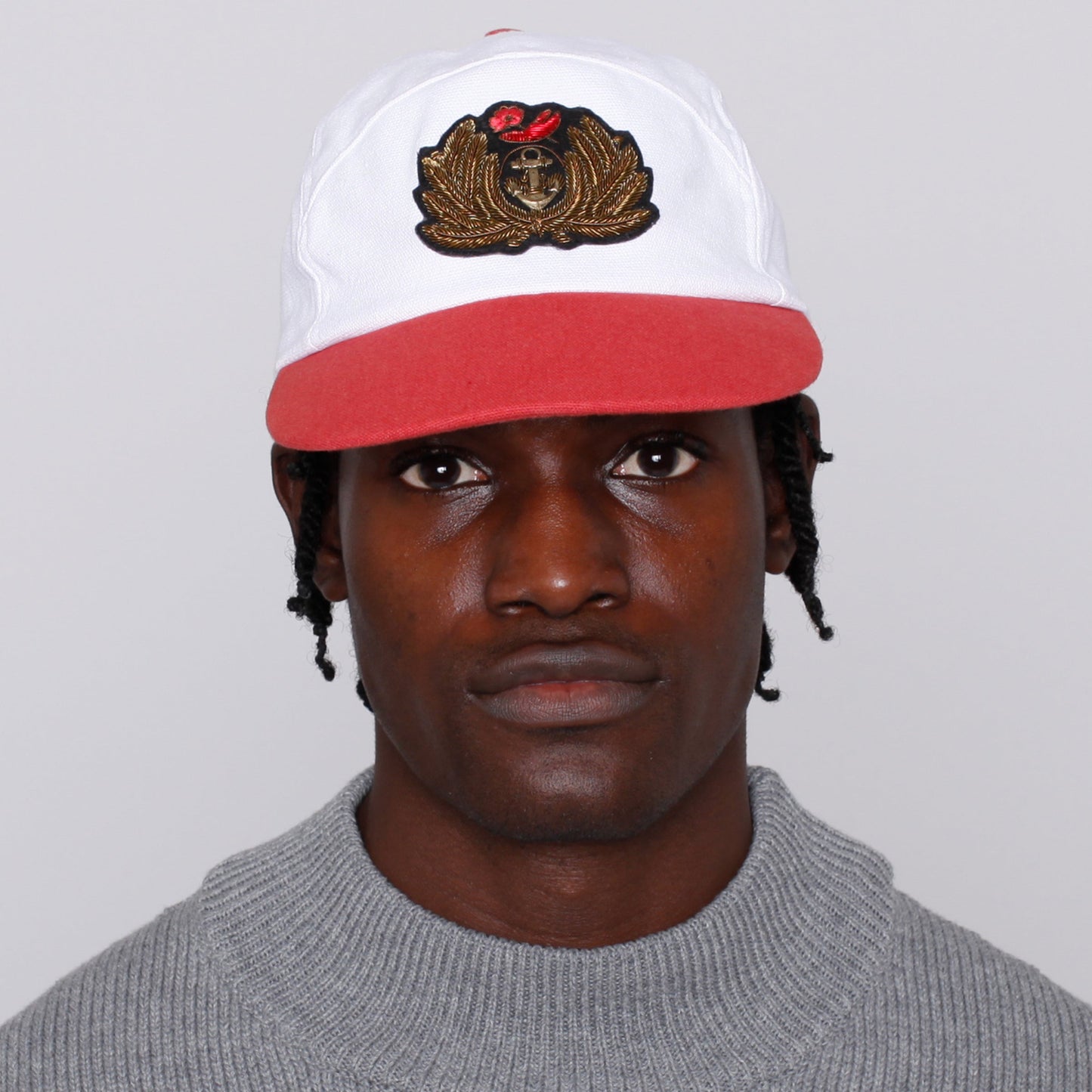 'Claws N' Roses' 7-Panel Souvenir Cap (White / Red)