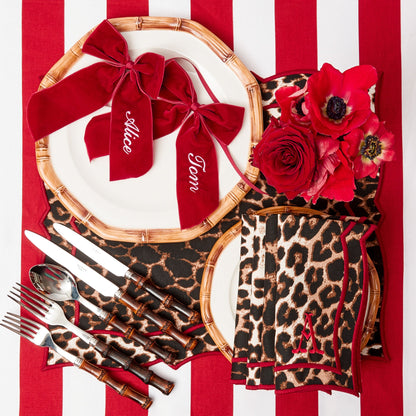 Berry Red Personalisable Velvet Bow