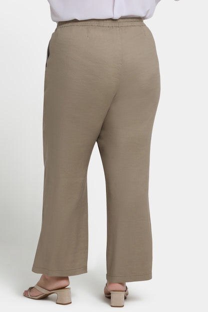 Relaxed Drawstring Pull-On Pants In Plus Size - Saddlewood