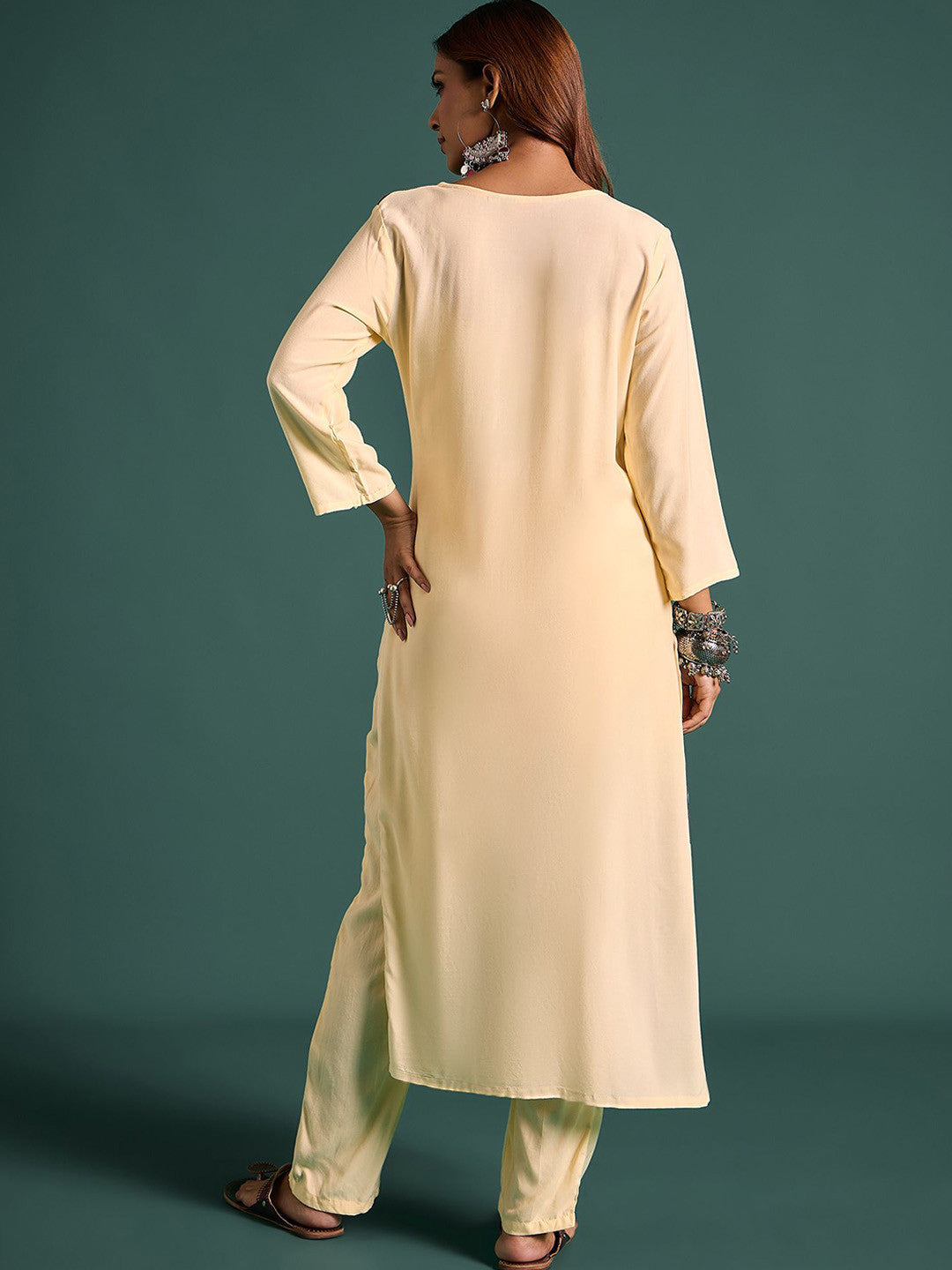 Abstract Printed Straight Kurta With Trousers