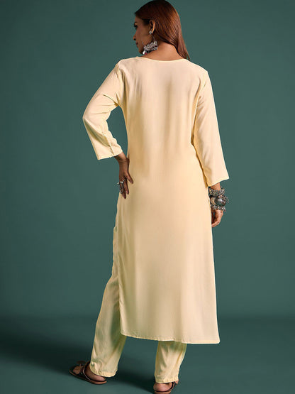 Abstract Printed Straight Kurta With Trousers