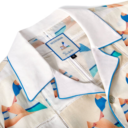 ‘Tom Wesselmann - Seascape Drop-Out’ Patchwork (Silk & Cotton Twill)