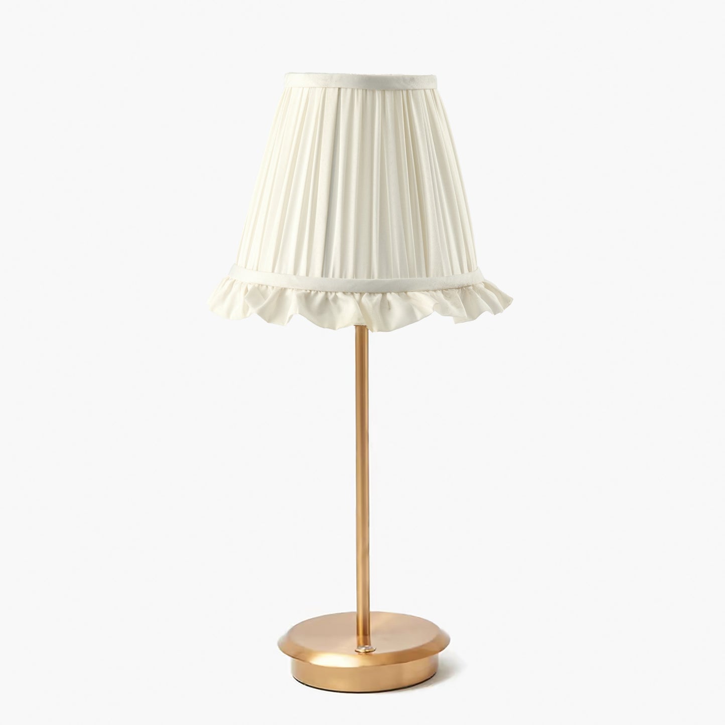 Tall Rechargeable Lamp with Cream Ruffle Shade (18cm)